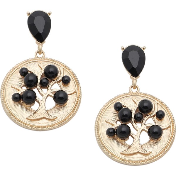 SOHI Náušnice Avital zlatá / čierna 65966384