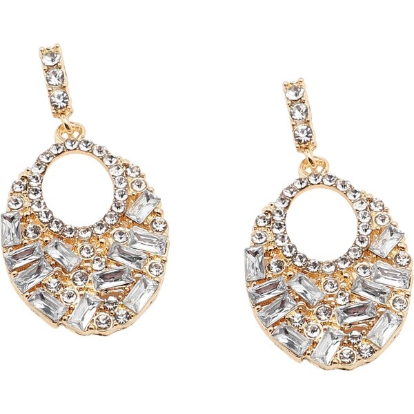 SOHI Náušnice Cyrilla zlatá / priehľadná 65966377