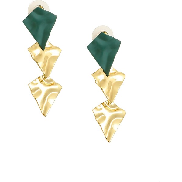 SOHI Náušnice Beulah zlatá / zelená 65966395