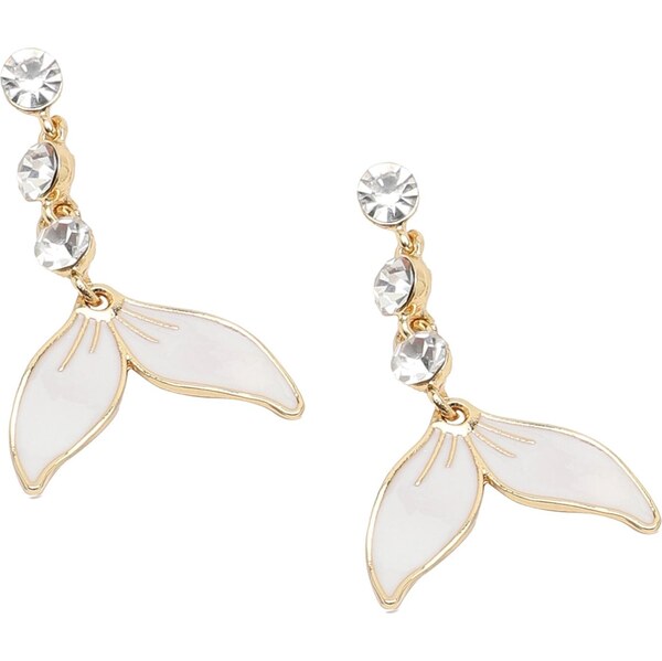 SOHI Náušnice Cara zlatá / priehľadná / biela 65966391