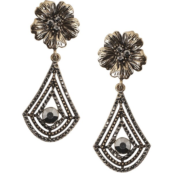 SOHI Náušnice Laryn zlatá / čierna 65966424