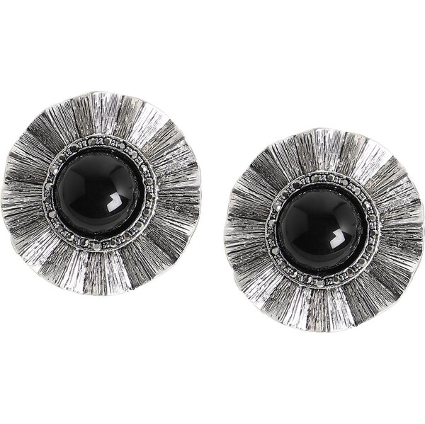 SOHI Náušnice Leatrice čierna / strieborná 65966425