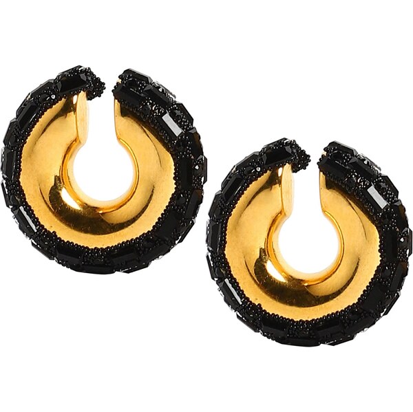 SOHI Náušnice Juber zlatá / čierna 65966463