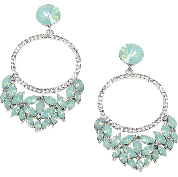 SOHI Náušnice Rohila zelená / strieborná 65966476