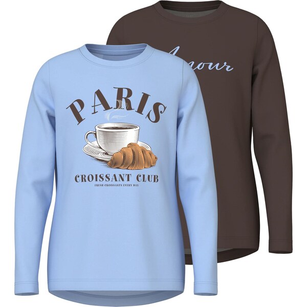 NAME IT Tričko NKFVIX svetlomodrá / hnedá 65967297