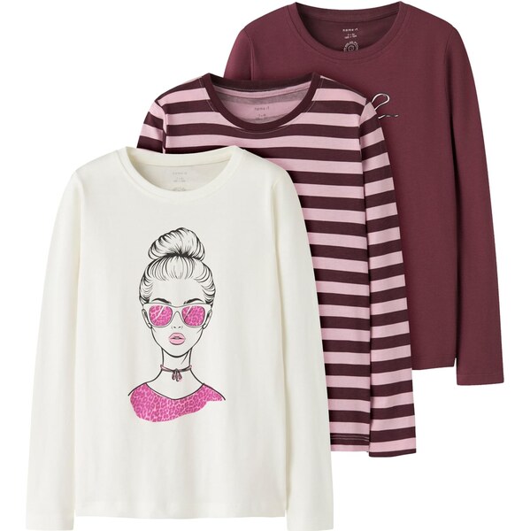 NAME IT Tričko NKFNiana orchideová / cyklaménová / ružová / biela 65967304