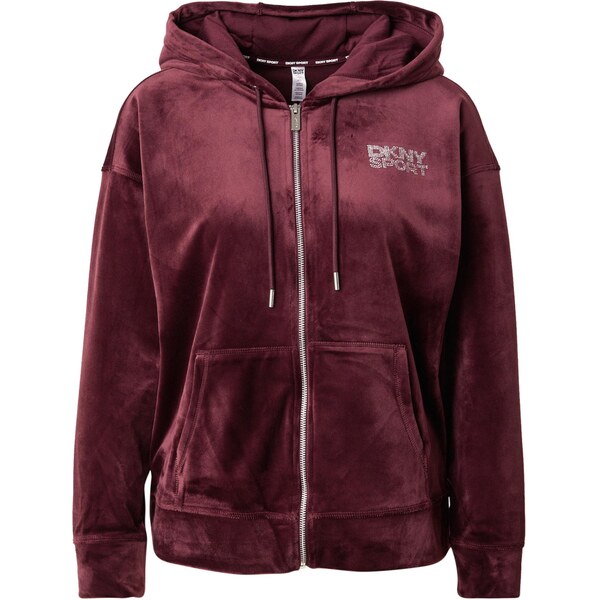 DKNY Performance Športová mikina so zipsom vínovo červená 65967784