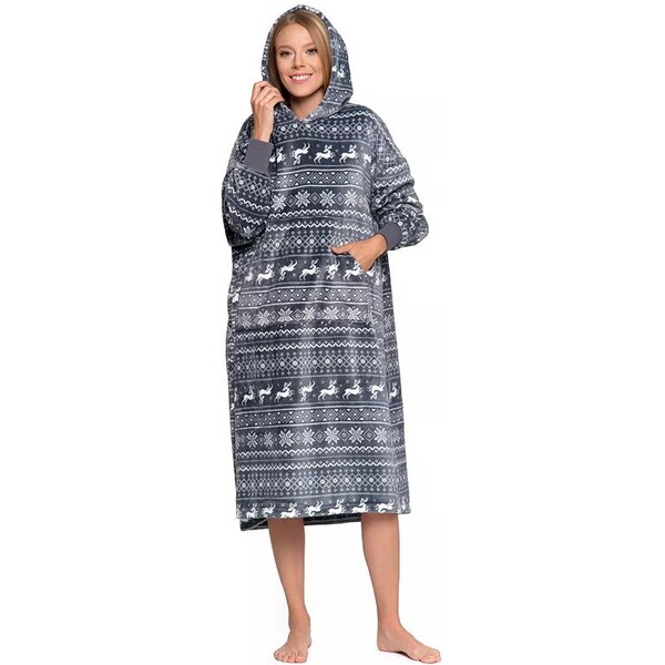 Moraj Maxi mikina Jule sivá s nórskym vzorom 66060727