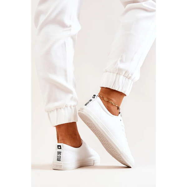 Big Star Shoes Dámské kožené tenisky Big Star - bílé 49786345