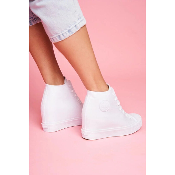 Big Star Shoes Dámské tenisky na klínku Big Star - bílé 49786220