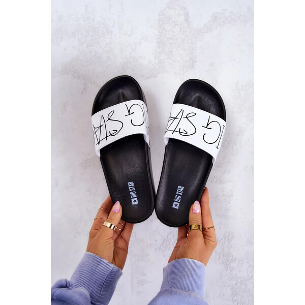 Big Star Shoes Dámske moderné papuče Big Star - čierna/biela 49795738
