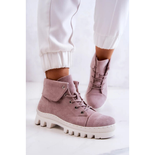 Kesi Semišové boty Trapper Tiered Světle fialová Dalles 53391940