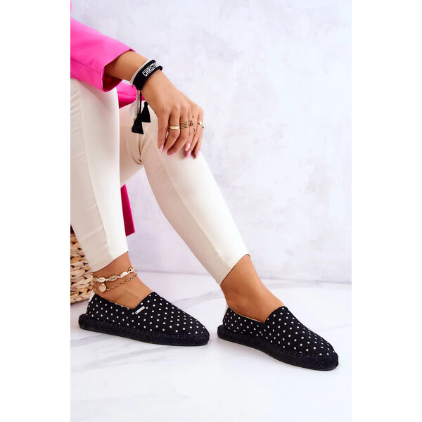 Big Star Shoes Dámské módní espadrilky Polka Dots Big Star - černé 51480845