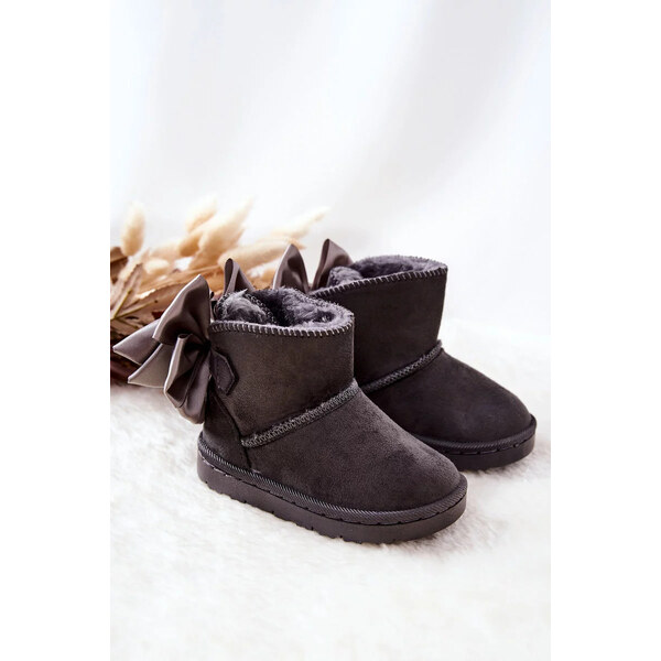 Kesi Dětské Teplé Sněhule S mašlí Šedé Snowis 55677712