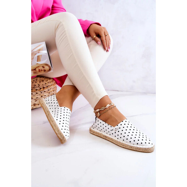 Big Star Shoes Dámské módní espadrilky Polka Dots Big Star - bílé 51480846