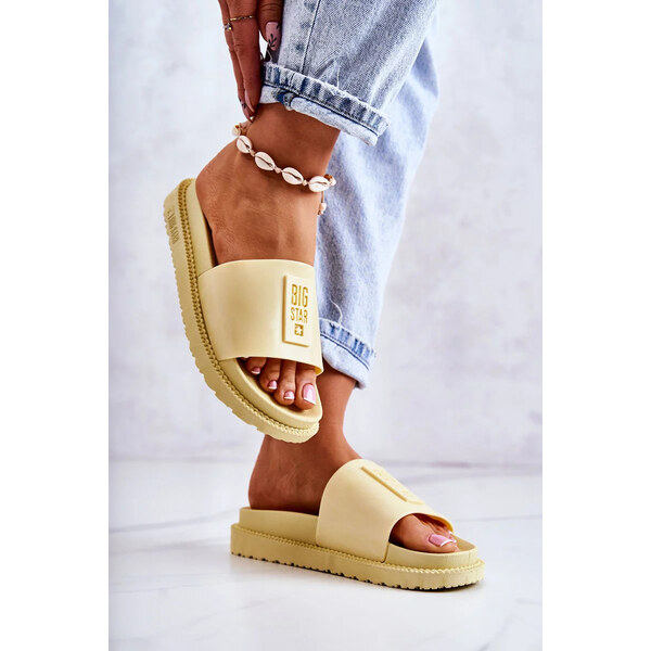 Big Star Shoes Dámské pantofle Big Star - žluté 55727187