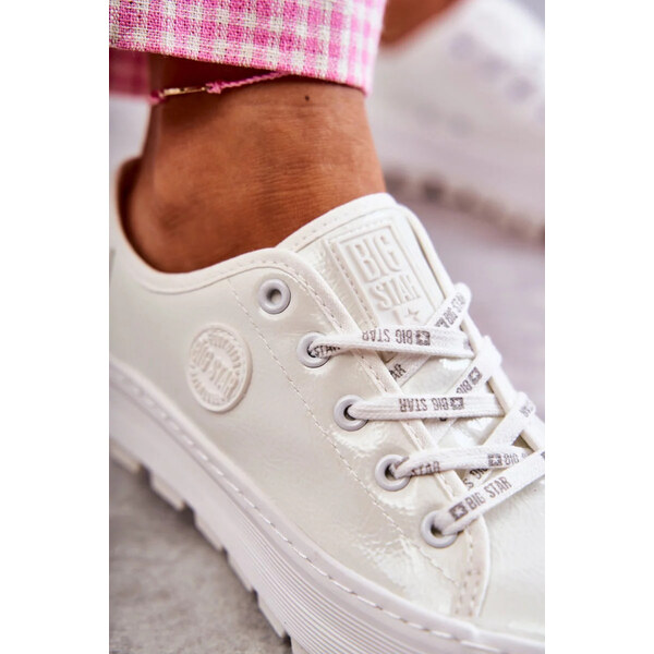 Big Star Shoes Módní lakované tenisky Big Star KK274045 Bílá 55727287