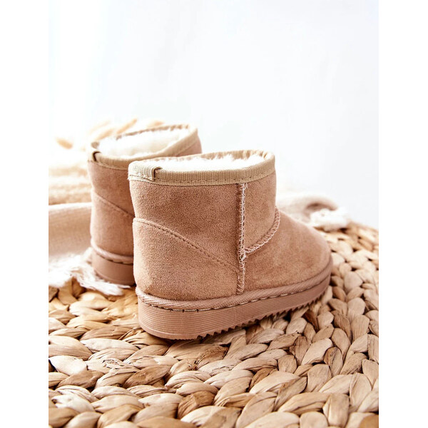 Kesi Dětské Teplé Sněhule Semišové béžové Gooby 55677806