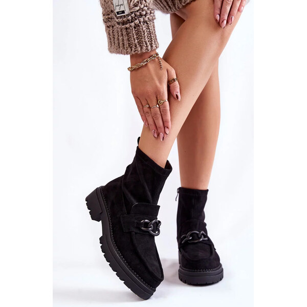 Kesi Dámské semišové kozačky La.Fi 250042B-SU Černe 54915402