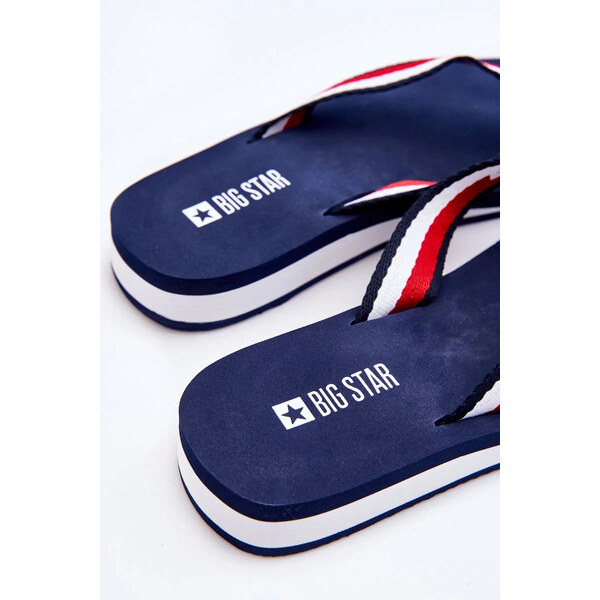 Big Star Shoes Dámské žabky na platformě Big Star LL274779 námořnická 55357952