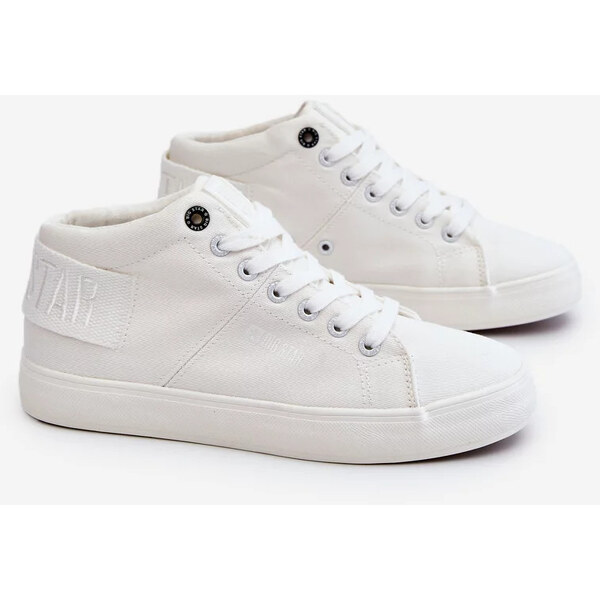 Big Star Shoes Dámské klasické vysoké tenisky Big Star LL274002 bílé 53292493