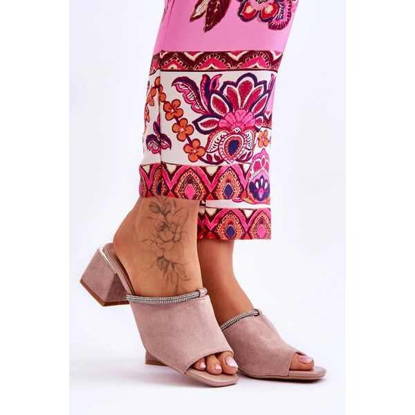 Kesi Semišové pantofle na vysokém podpatku S.Barski Béžove 55727558