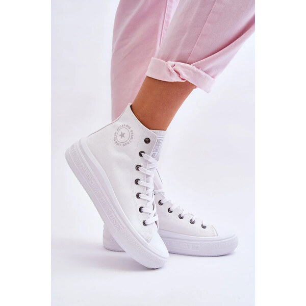 Big Star Shoes Dámské vysoké tenisky Big Star Bílé 53292560