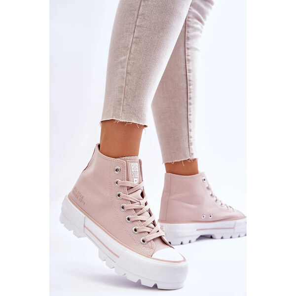 Big Star Shoes Vysoký Látkové tenisky na platformě Big Star LL274157 55727503