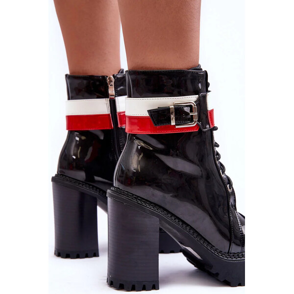 Kesi Masivní Kůže Boty Na Sloupku Černé Adrijana 53392040