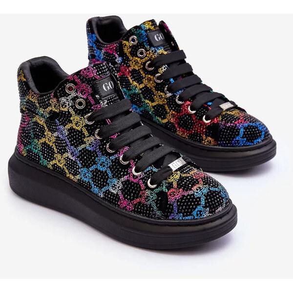 Kesi Sportovní boty na platformě Rhinestones GOE Black 53392044