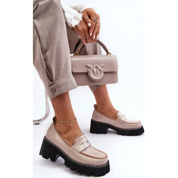 Kesi Kožené dámské mokasíny Béžová 51487075