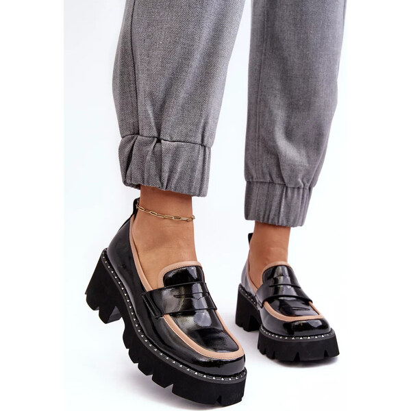 Kesi Kožené dámské mokasíny D&A Black 51487076