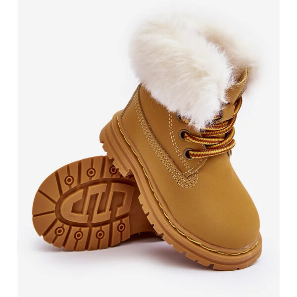 Kesi Dětské boty Trappers na zip s kožešinou Camel Gerande 53392177