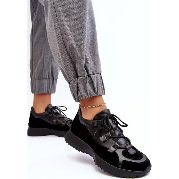 Kesi Kožená dámská sportovní obuv Zazoo Black 55436785