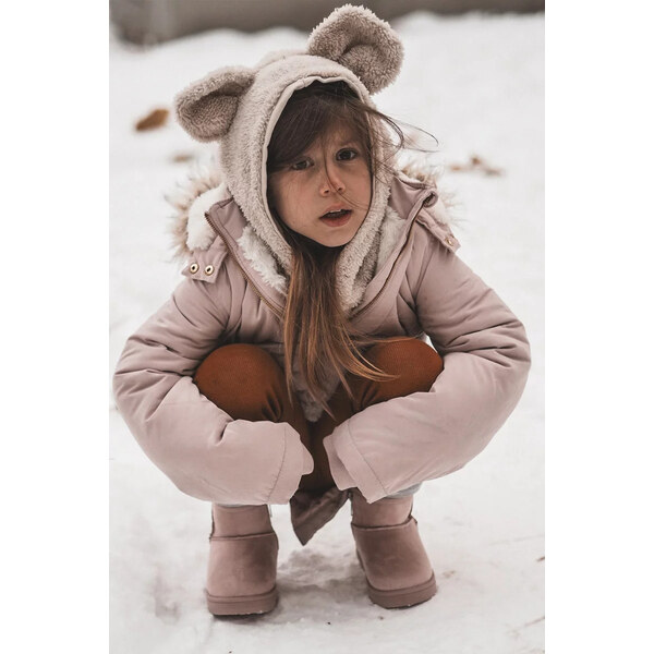 Big Star Shoes Dětské zateplené sněhule se zipem Pink Big Star 55677988