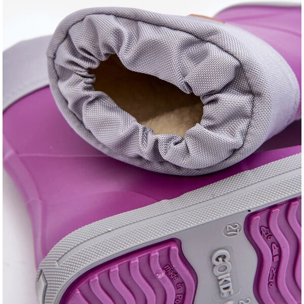Kesi Dětské Wellingtonky s teplejším Snow Wave Gokids Purple 55727850
