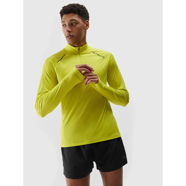 Pánské běžecké rychleschnoucí tričko s dlouhými rukávy 4F - zelené 51489445