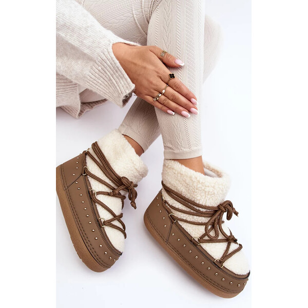 Kesi Dámské hnědé zateplené boty do sněhu Rohes 53392145