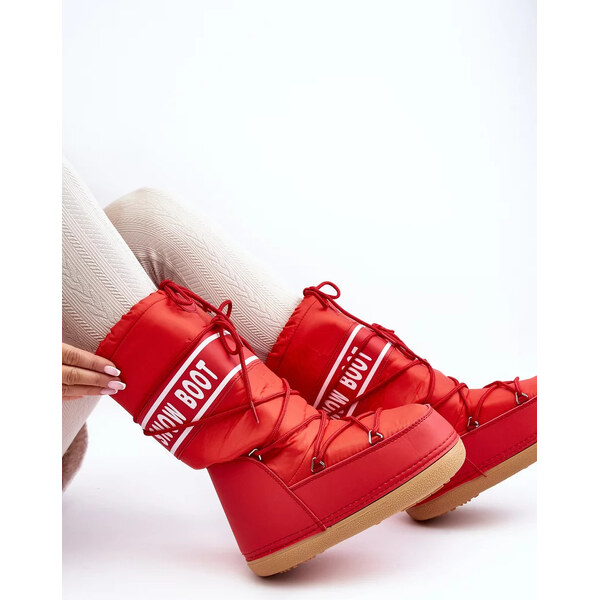 Kesi Dámské červené vysoké boty do sněhu Venila 53392146