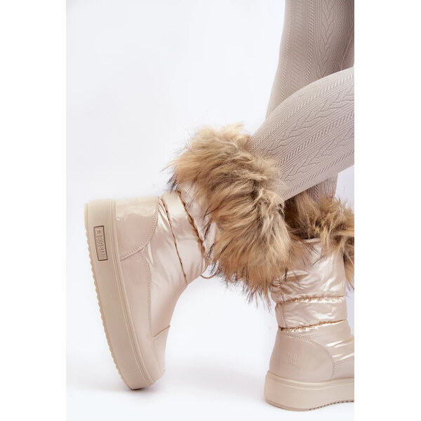 Big Star Shoes Dámské sněhule s kožešinou Béžová Big Star 55677955