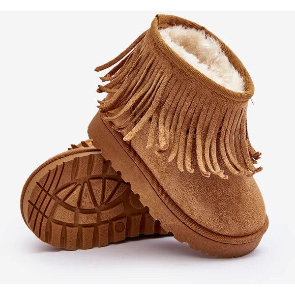 Kesi Zateplené dětské sněhule s ozdobnými třásněmi Camel Nimia 55677960