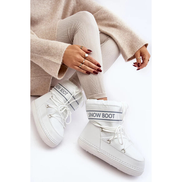 Kesi Dámské bílé boty do sněhu se zavazováním Soia 53392210