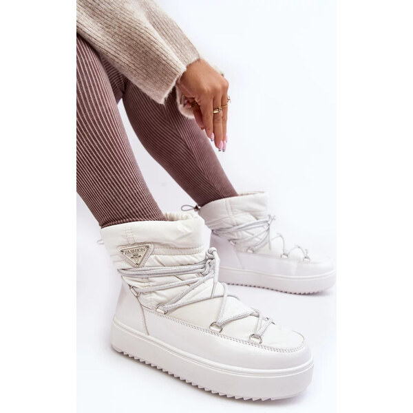 Kesi Dámské sněhule na platformě se šněrováním, bílý Fleure 55678009