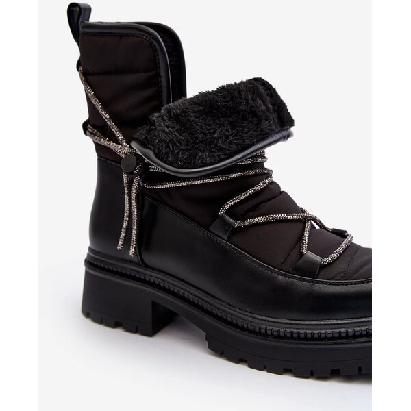 Kesi Dámské sněhule s ozdobným šněrováním černá Rilana 55678065