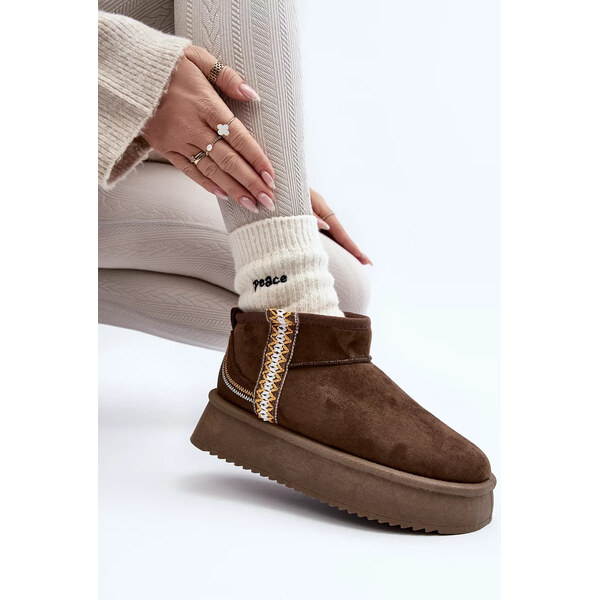 Kesi Platformové sněhule s tmavě zeleným vzorem Udra 55678085