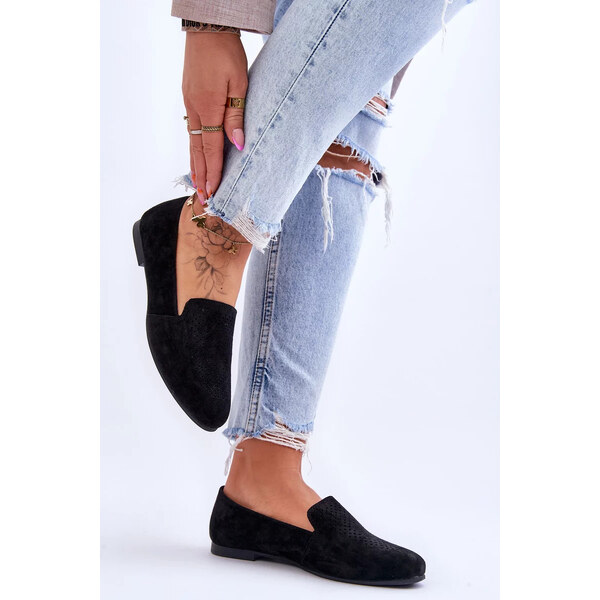 Kesi Semišové pohodlné mokasíny Black Giovana 57058213