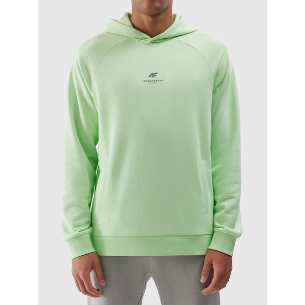 Pánska mikina s kapucňou z organickej bavlny 4F - svetlozelená 57163875