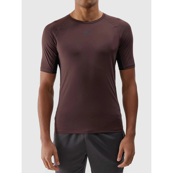 Pánske športové rýchloschnúce tričko 4F - hnedé 57163859
