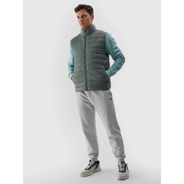 Pánska páperová vesta s recyklovanou výplňou 4F - zelená 57195598