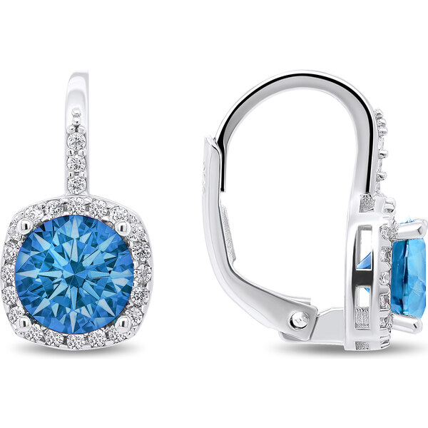 Brilio Silver Očarujúce strieborné náušnice so svetlo modrými zirkónmi 66600301